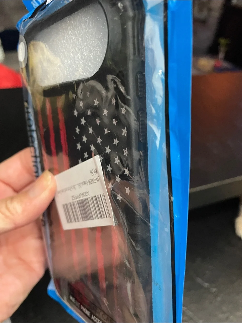 Protection Case for iPhone 17 Air with American Flag Design - Black/Red