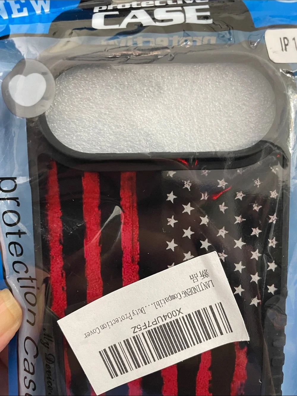 Protection Case for iPhone 17 Air with American Flag Design - Black/Red