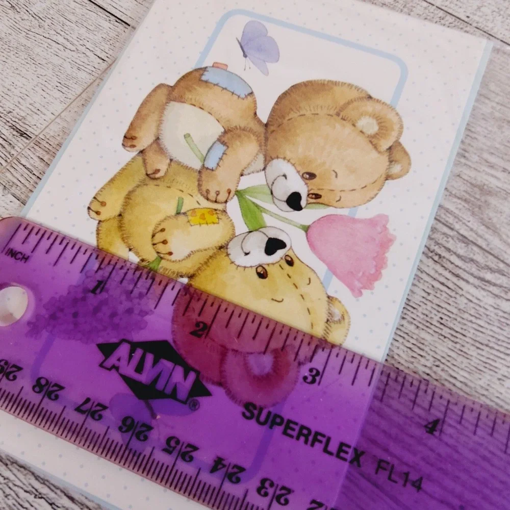 Rag Tag Teddies Vintage 1989 Greeting Card Bears Flowers Butterflies Vintage 80s