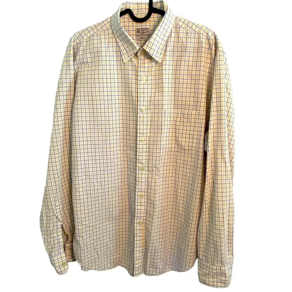J. Crew Button Down Shirt Mens Size Large Plaid Check tailored Fit L