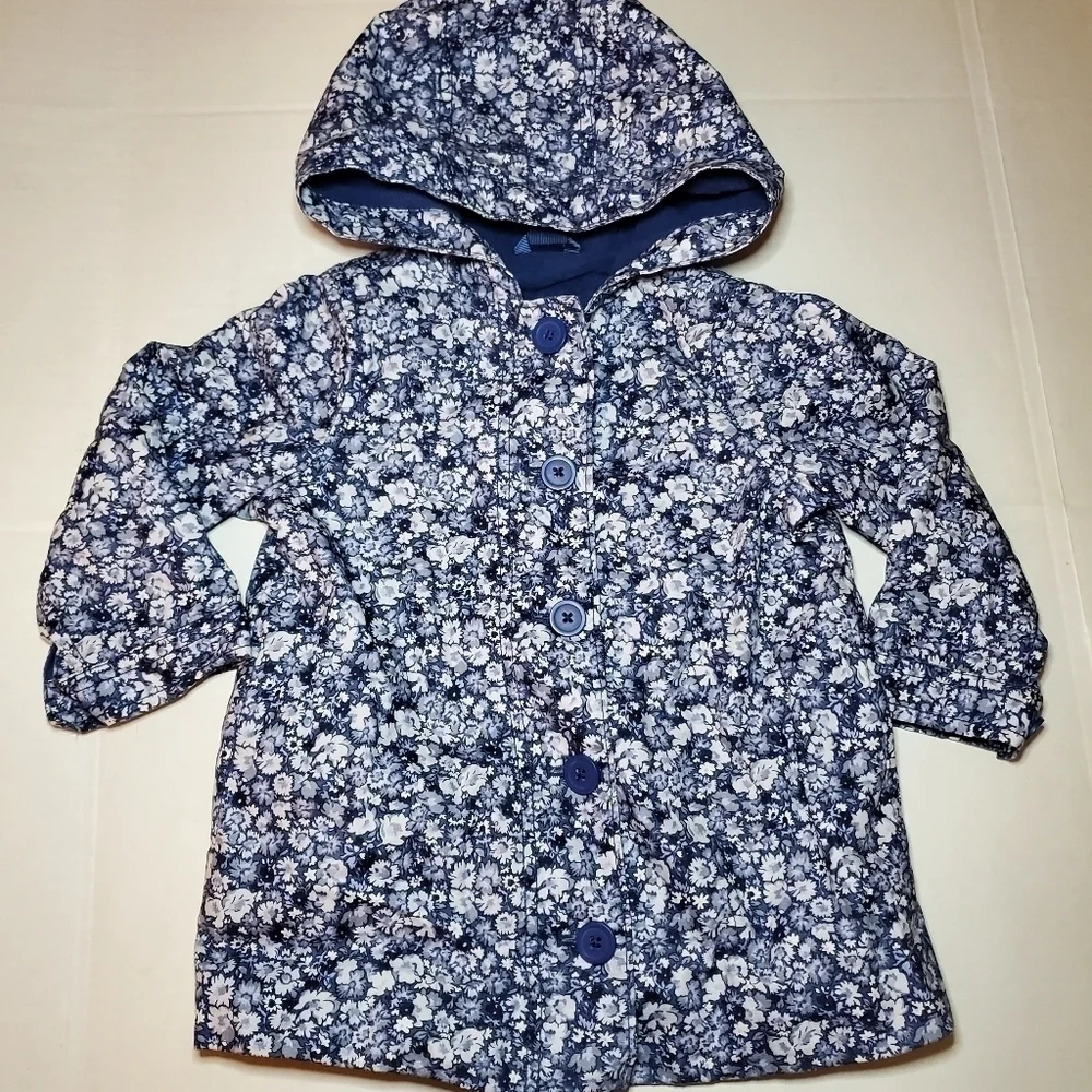 BABY GAP Button Up Floral Blue Jacket Sz 2T