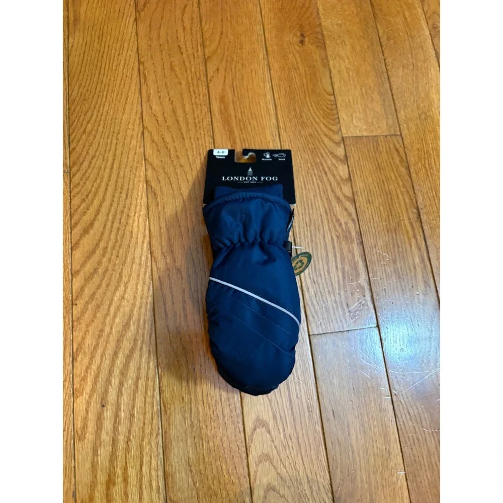 London Fog Kids Navy Blue Insulated Winter Mittens‎ Size 4-6 Years New