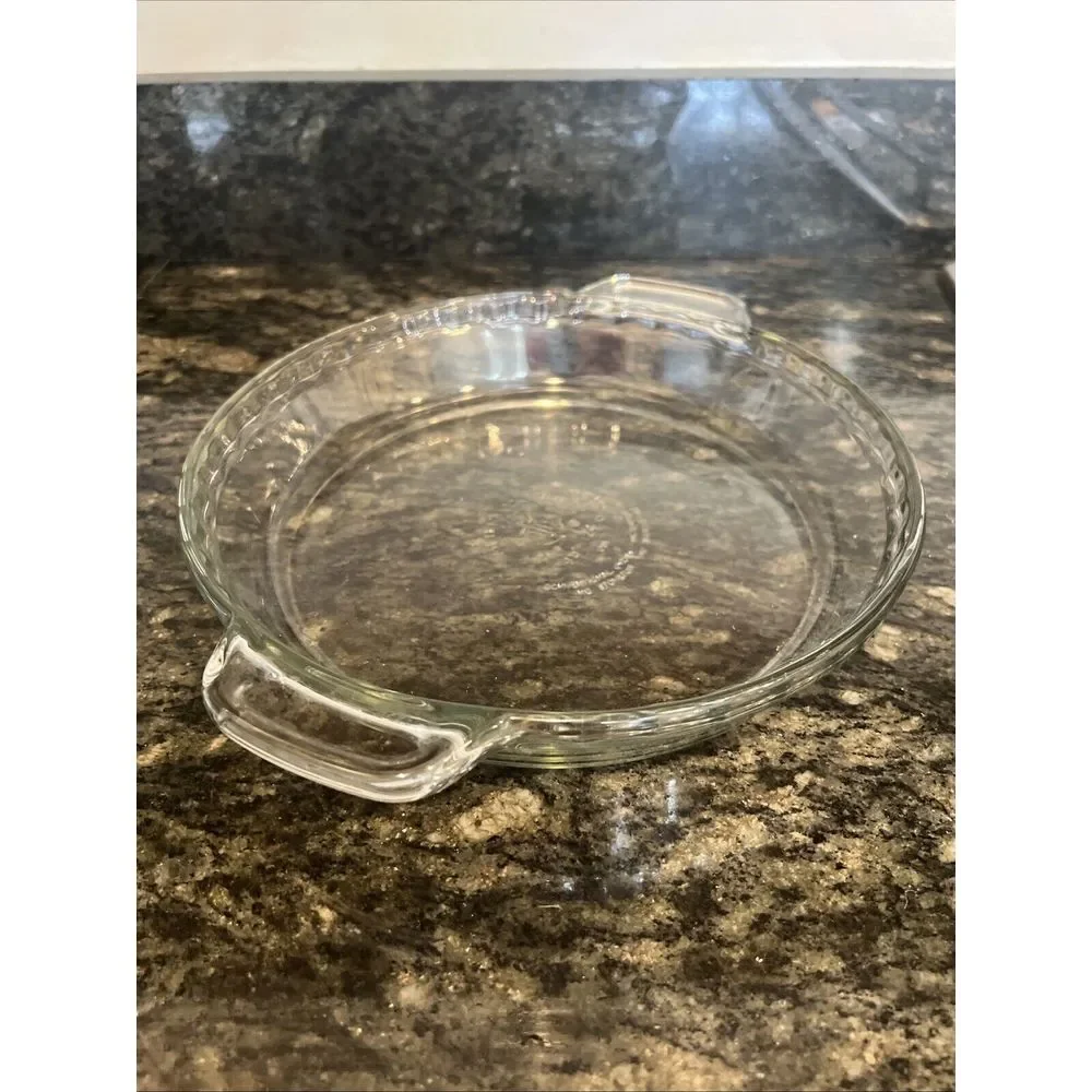 ANCHOR HOCKING Clear Glass Pie Baking Dish‎ Plate Oven Microwave Safe 9.5