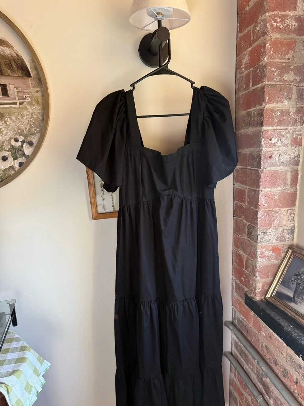 Abercrombie & Fitch Black Maxi Puff-Sleeve Dress