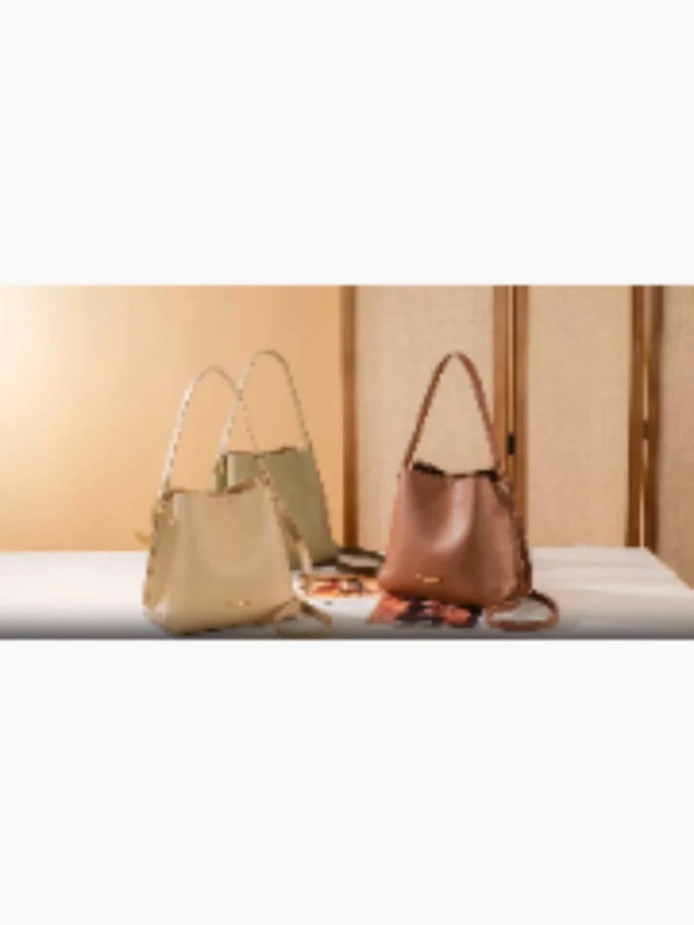 Medium Hobo Bag for Women, 3 Compartments, Faux Leather, Shoulder/Crossbody