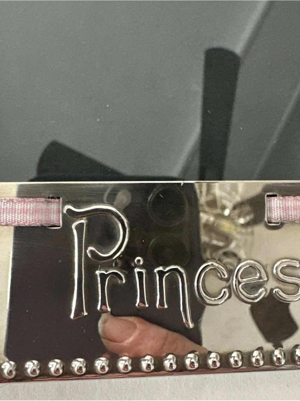 SILVER PLATE PRINCESS FRAME RIBBON THREADING PICTURE FRAME FITS 4X6