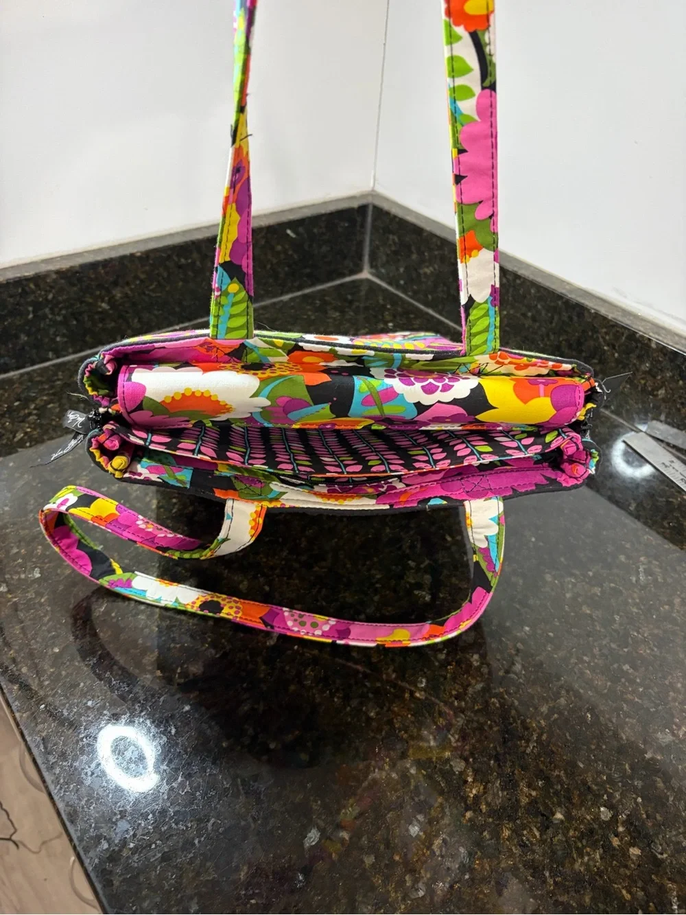 VERA BRADLEY Quilted Laptop Tote Bag in Retired Va Va Bloom Pattern