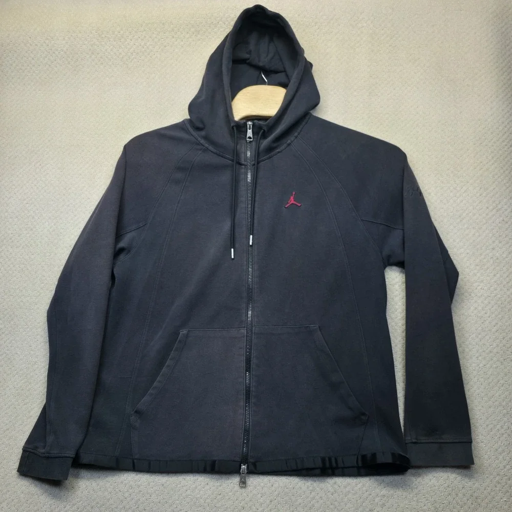 Jordan Dri-FIT Sport Crossover Hoodie Mens Large Full Zip Faded Black Sweatshirt