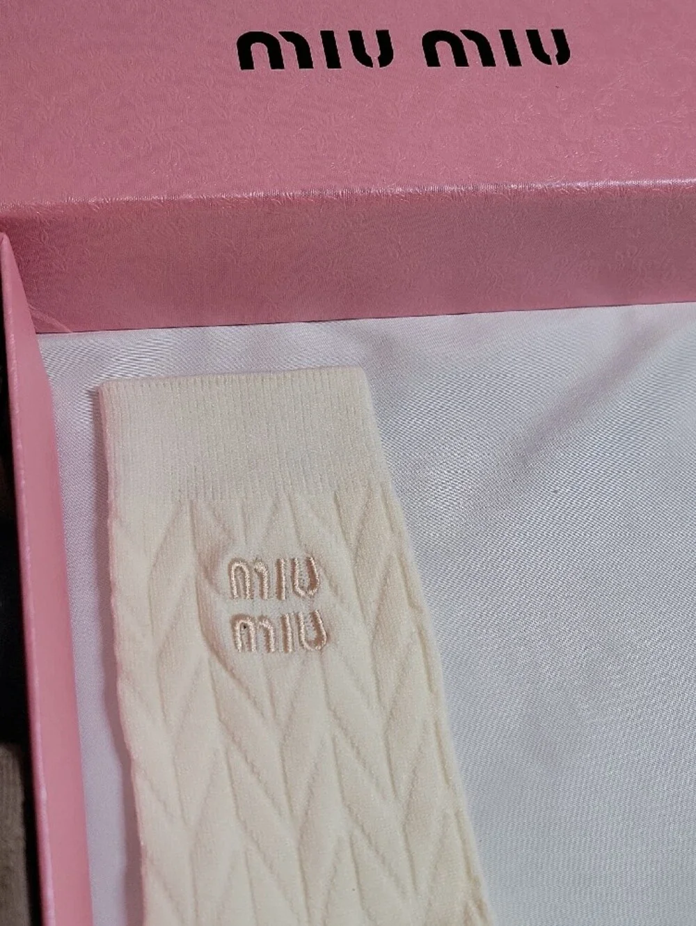 Miu Miu Cream Cable‑Knit Logo Crew Socks — Pack of Mixed Neutrals