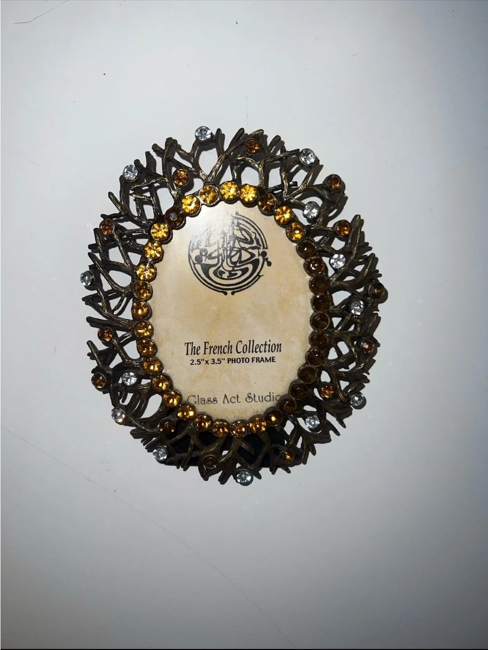 The French Collection Oval Frame with Rhinestones- glass act studio