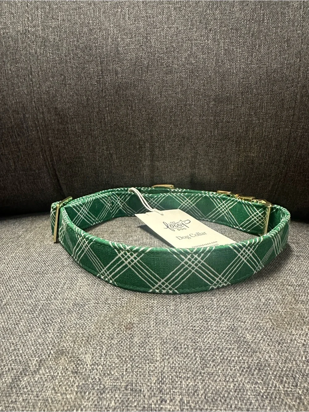 The Foggy Dog Emerald Plaid Dog Collar