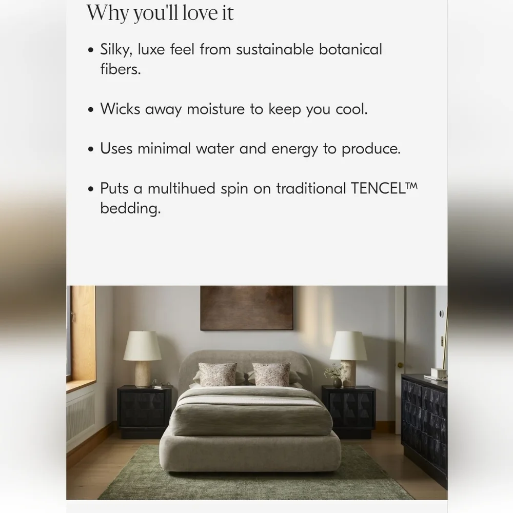 ❤️BUY 2 GET 1 FREE Silky TENCEL™ Striated Duvet Cover,Queen&King/California King