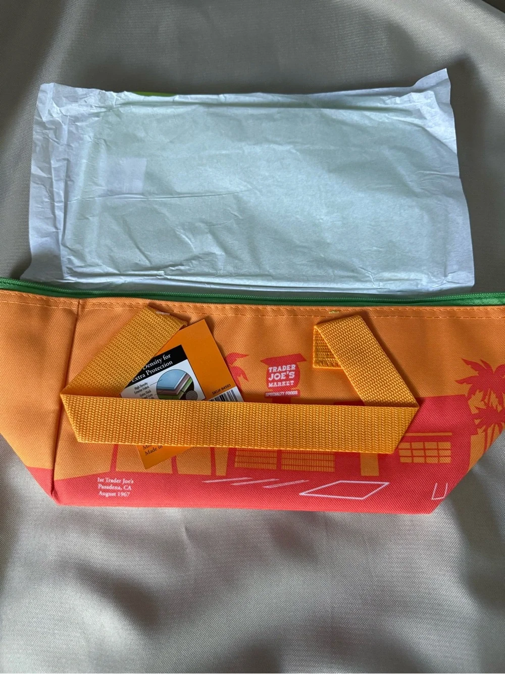 Trader Joe's Tropical Cooler Tote - Orange & Red