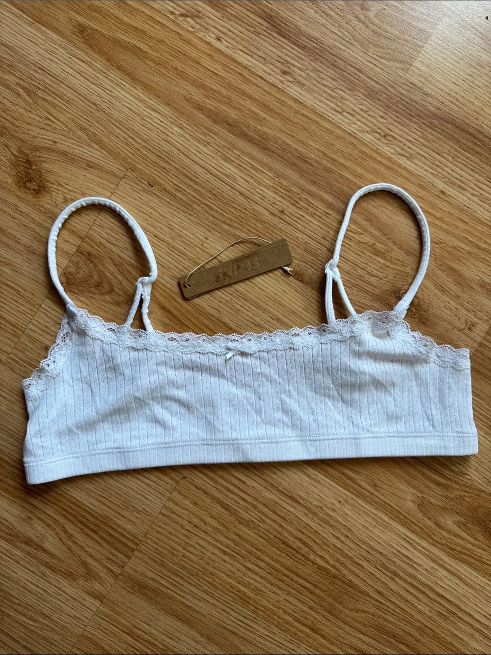 SKIMS Cotton Lace Pointelle Bralette ✨ size L