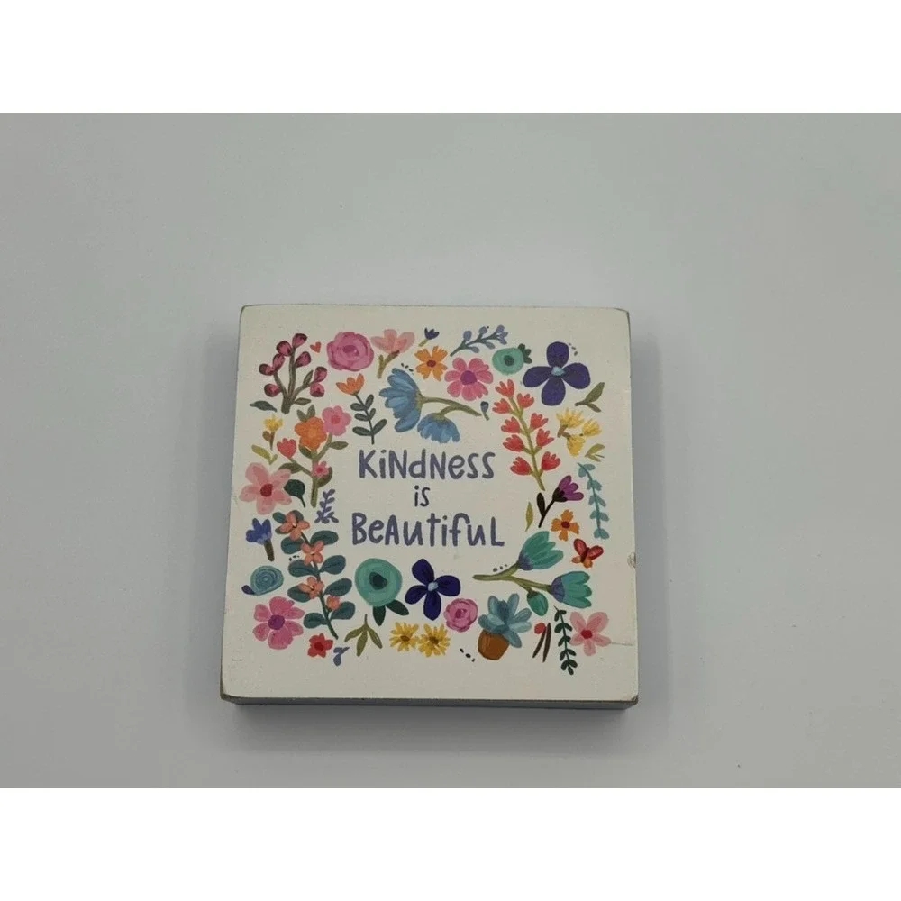 Kindness is Beautiful Wood Box Sign Primitives by Kathy 4x4