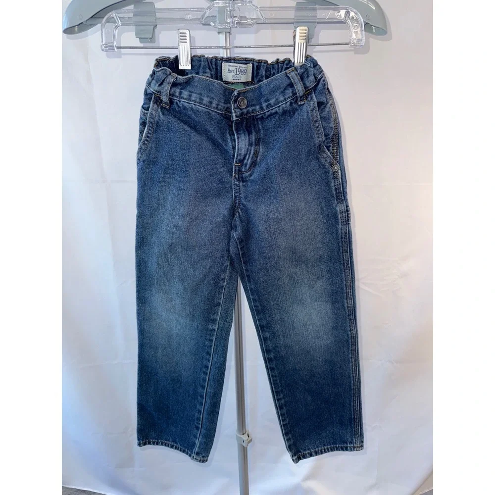The Childrens Place Boys Utility Carpenter Jeans Blue Denim Medium Wash Size 7