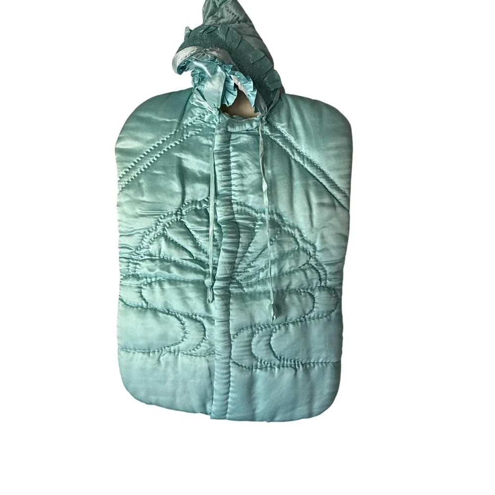 Vintage‎ Quilted Baby Bunting Hooded Swaddle Sack 23x14 Warm Liner Rare