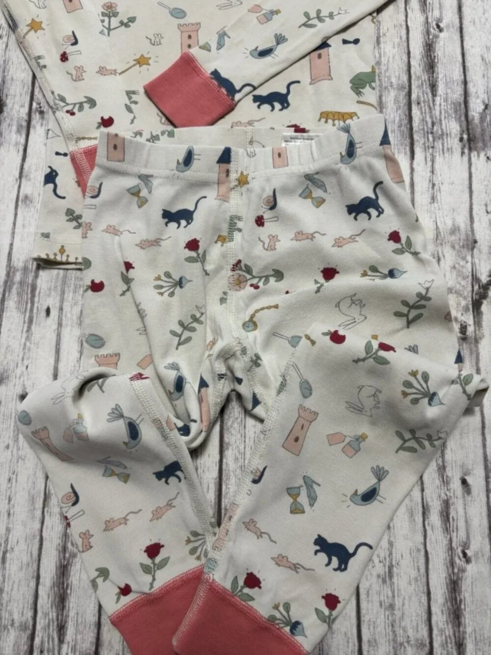 Hanna Andersson Girl's Pajama Pants Castle Frog Crown Print‎ 3T Snug Fit