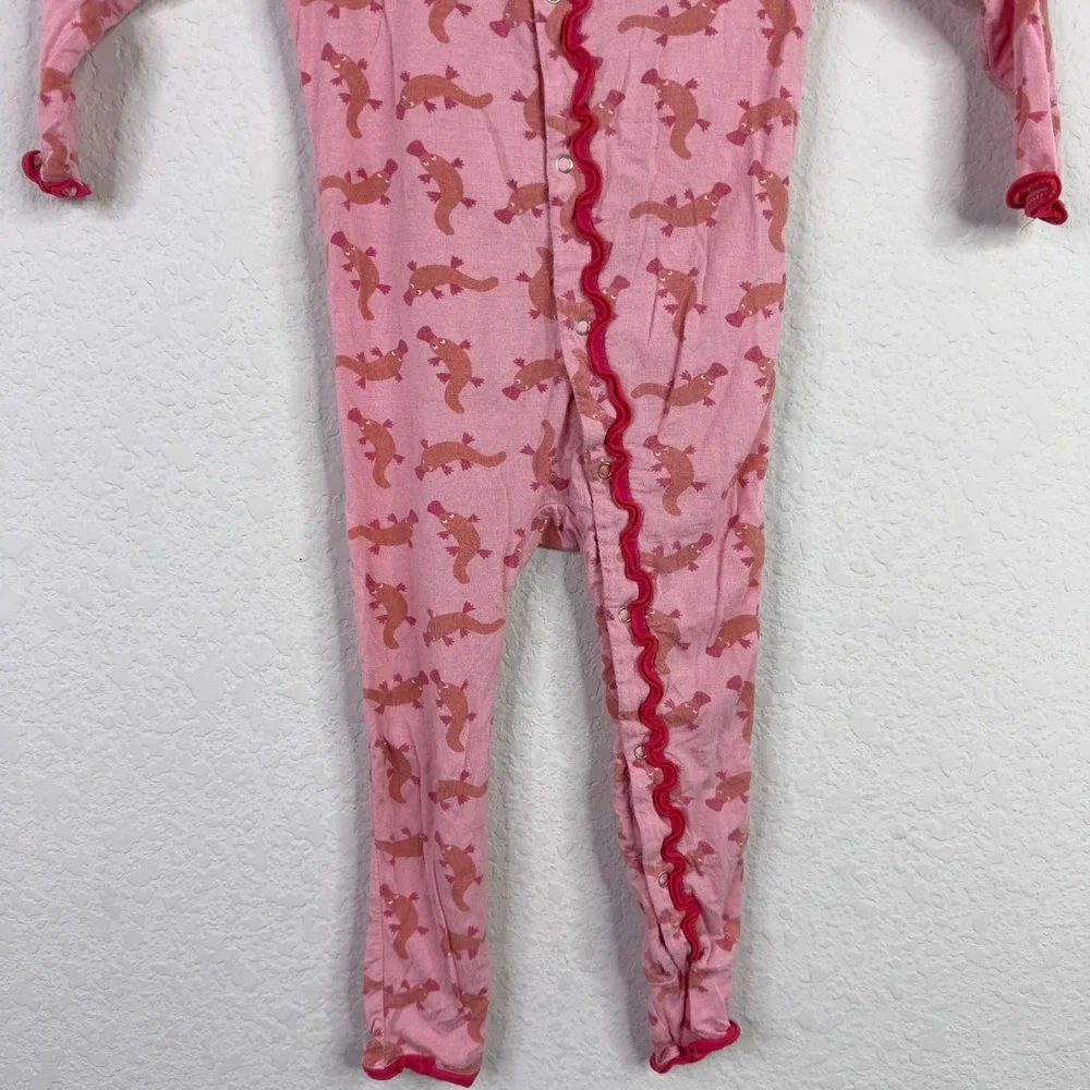 Kickee Pants 2PC Pajama Bundle 18-24M Bamboo Pink Dog Flamingo Sleeper Whimsical
