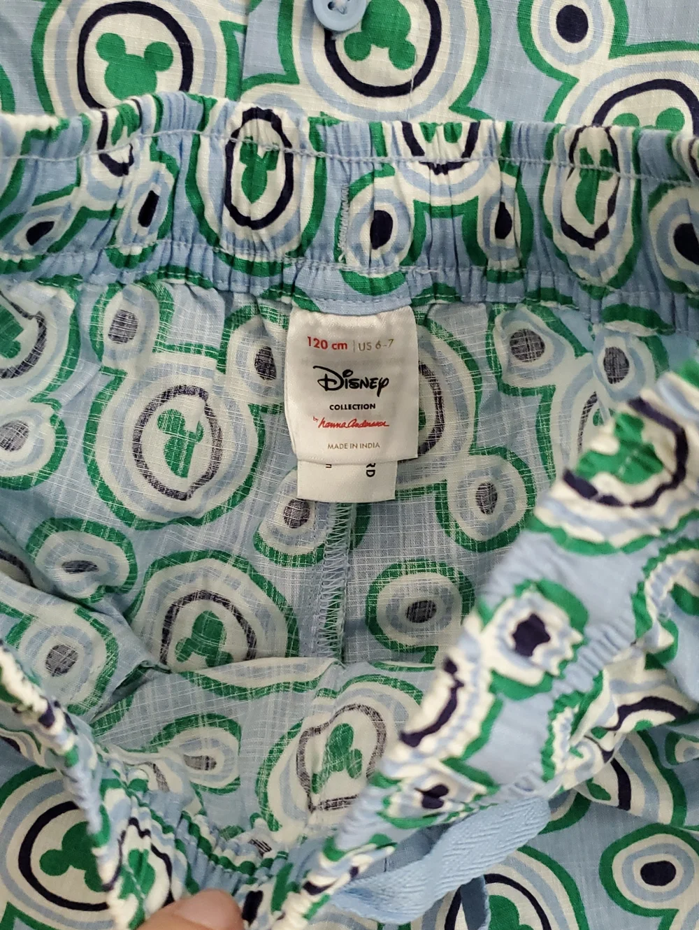 Disney x Hanna Andersson Boys Mickey Mouse Cotton poplin set Shirt Shorts Sz6-7