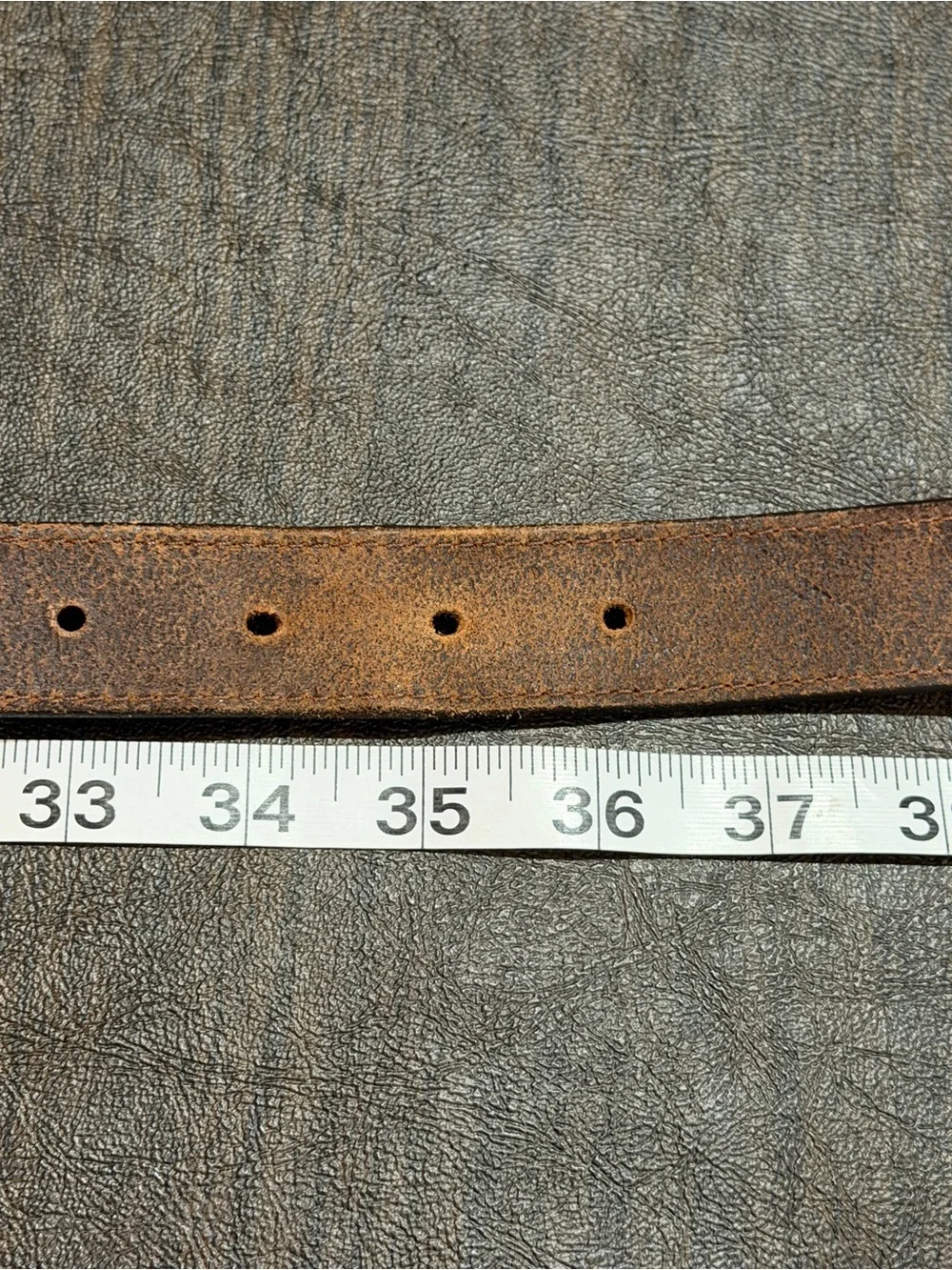 Vineyard Vines Pheasant Leather Canvas Brown Men’s Belt Brass Buckle Sz 34