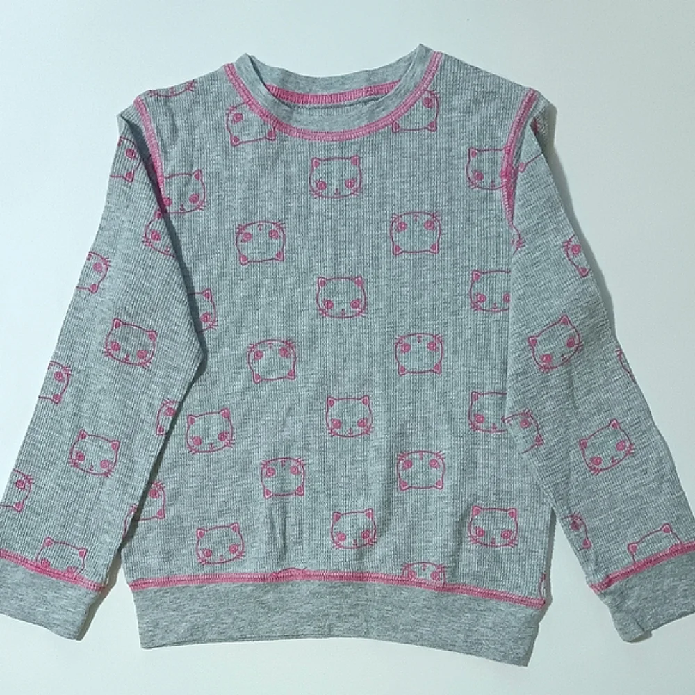 Girls' Pink and Grey Long Sleeves With Black Leggings Bundle Set Size 5T