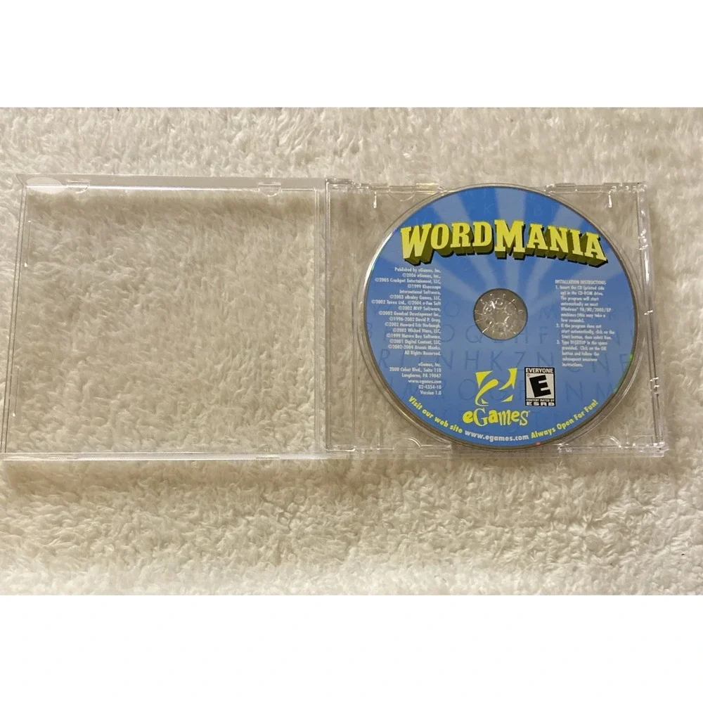 Word Mania PC CD ROM Game Egames 2005 Disc Only Vintage