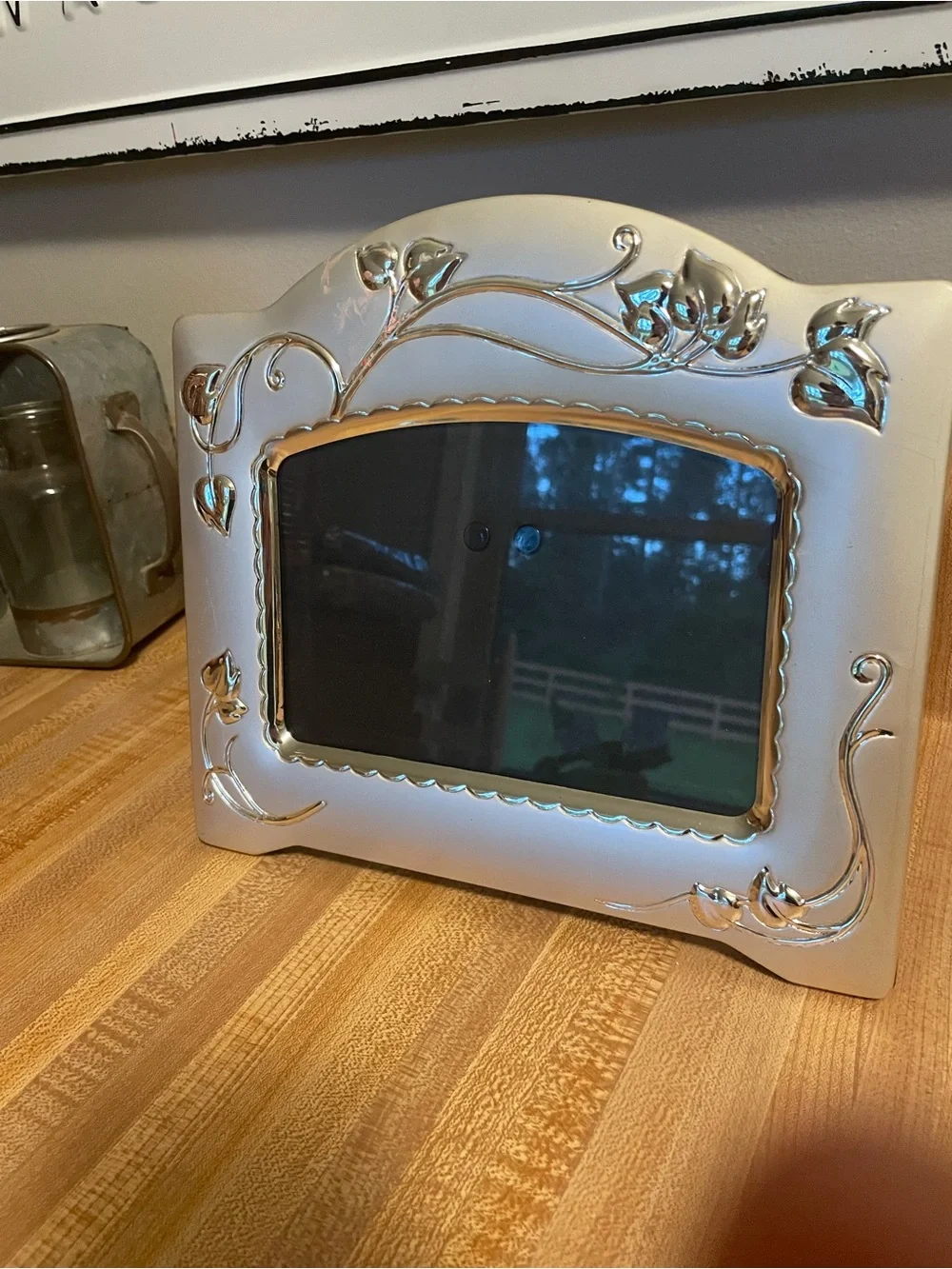 Ornate Silver Floral Picture Frame - Elegant Accent