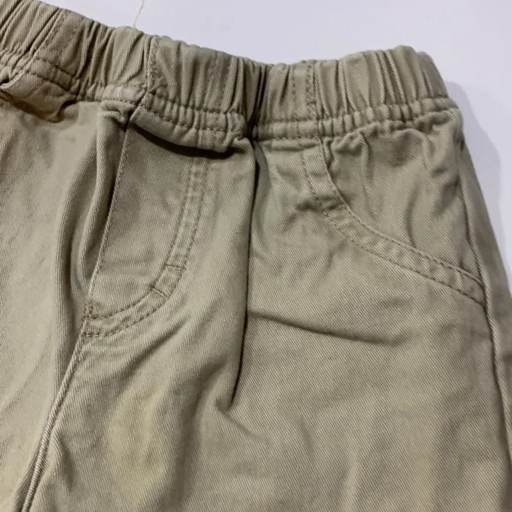 Carter’s Okie Dokie | Boys Blue Striped Penguin Shirt Tan Khaki Casual Pants 12M