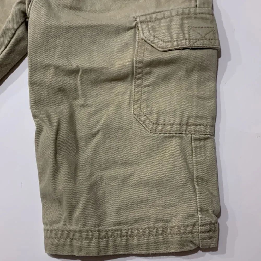 Carter’s Okie Dokie | Boys Blue Striped Penguin Shirt Tan Khaki Casual Pants 12M