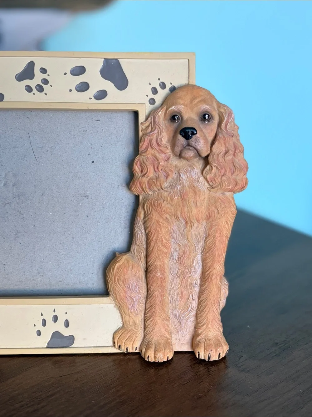 Dog Photo Frame with Golden Retriever Design - Beige