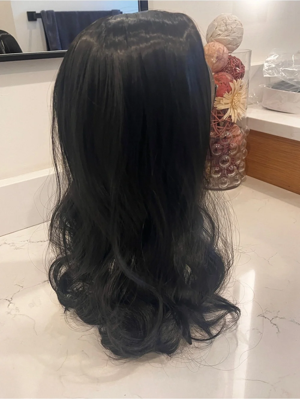 Long Wavy Black/brown Women's new synthetic hair topper