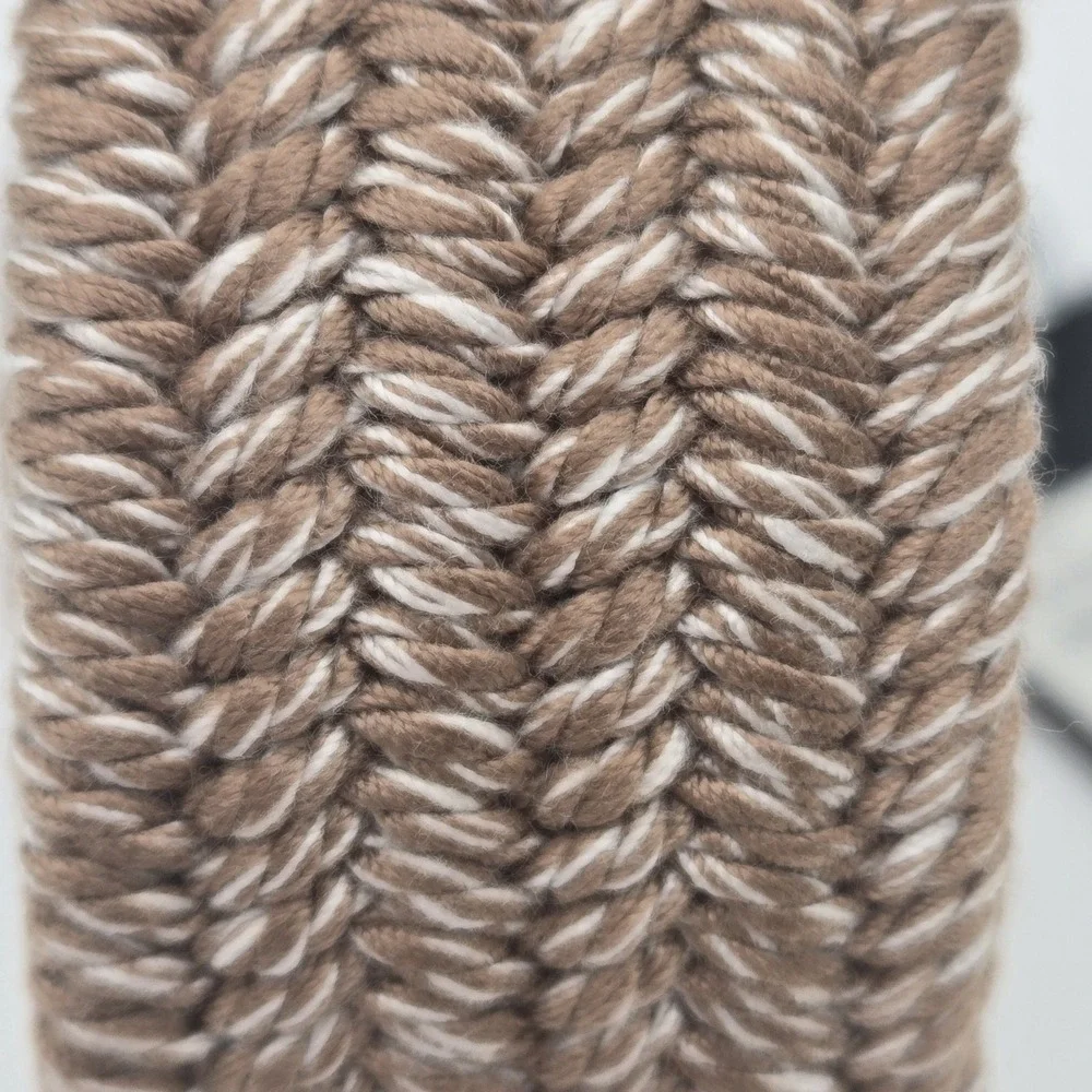PX CLOTHING‎ Men's 46 Brown Tan Cream Woven Corded Thick Belt Adj (no holes)