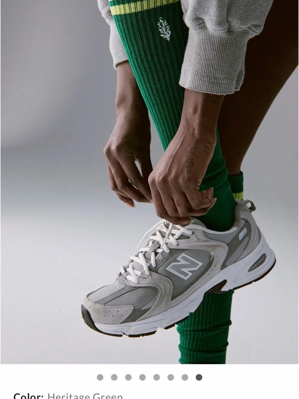 FP Movement Knee High Logo Stripe Socks (Heritage Green Combo - Size One Size, N