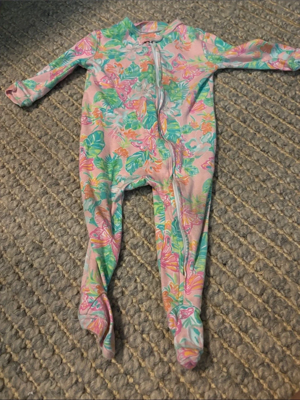 Lilly Pulitzer- footed pajamas size 6-9 months