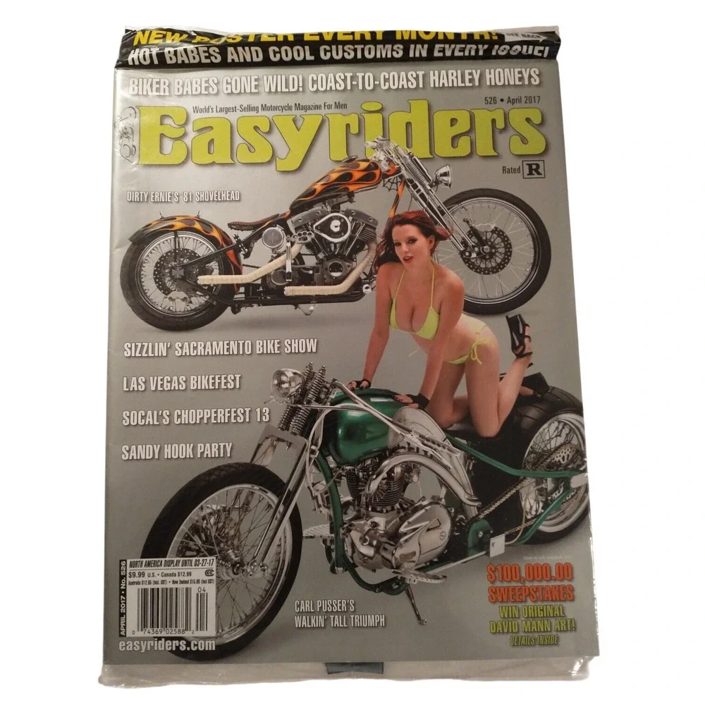 Easyriders Magazine April 2017 Issue 526 Custom Choppers Harley Poster Sealed