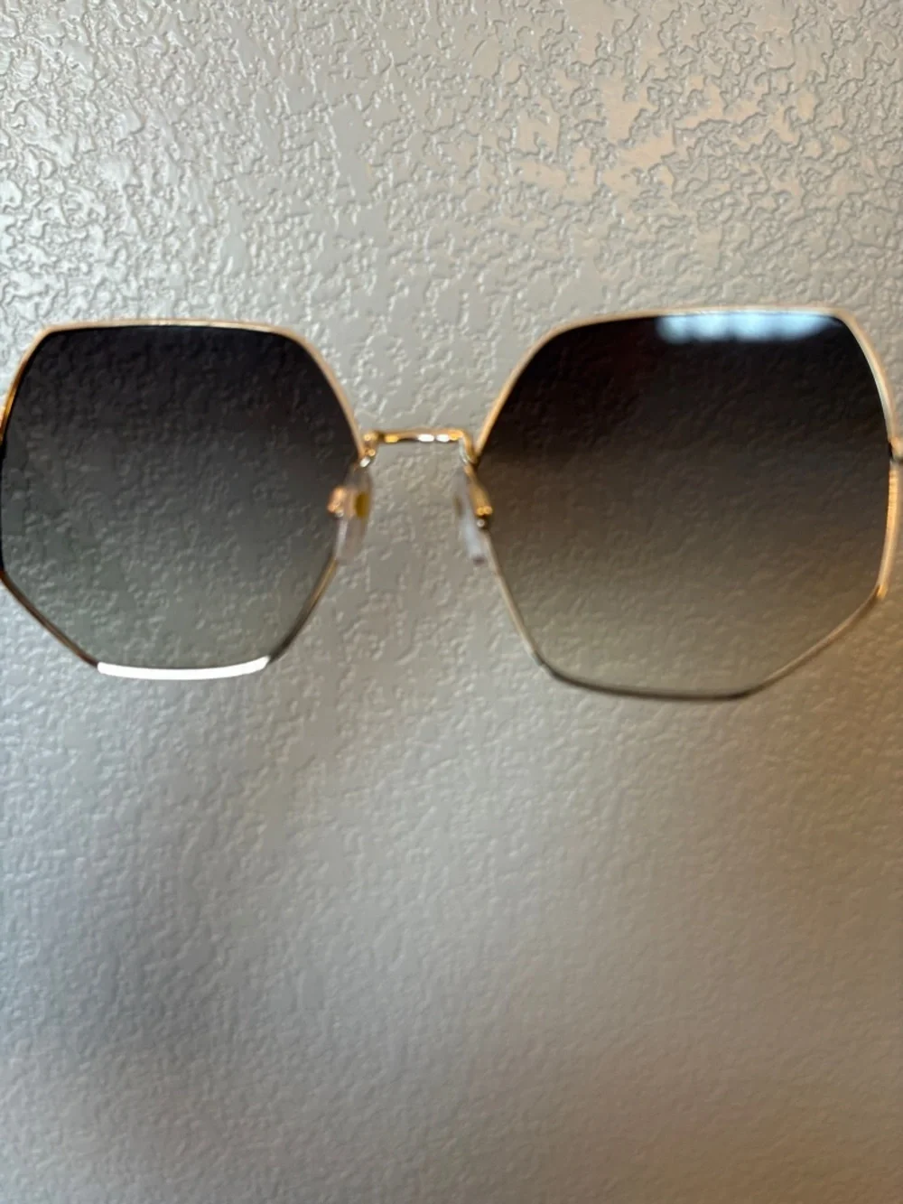 Marc Jacobs Gold Hexagonal Sunglasses with Brown Gradient Lenses