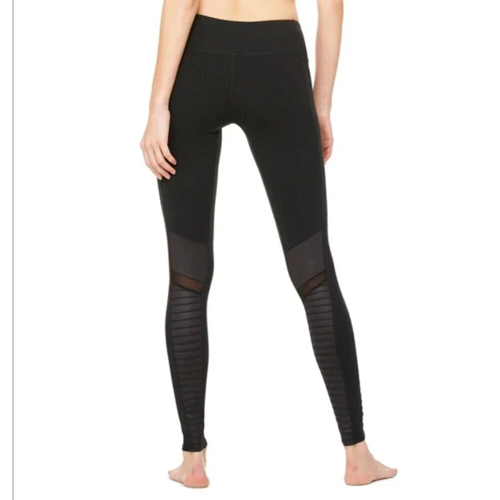 Alo Yoga 7/8 High-Waist Moto Legging Black Size XS Athletic Yoga Workout Gym