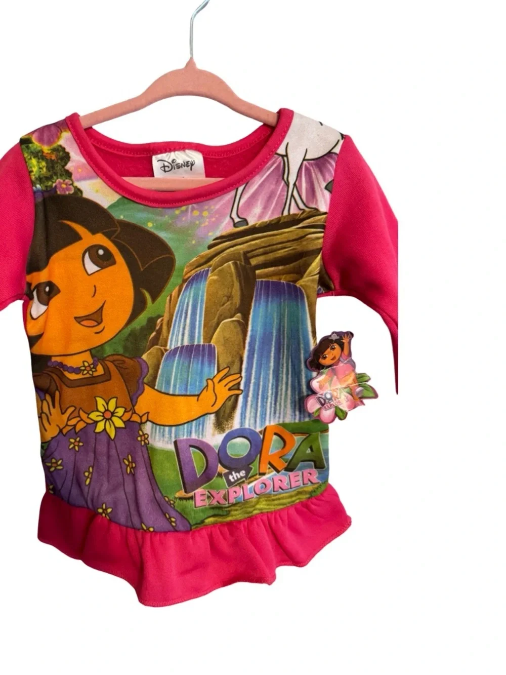 Y2K Dora the Explorer Long Sleeve Ruffle Top Girls Size 3T NWT