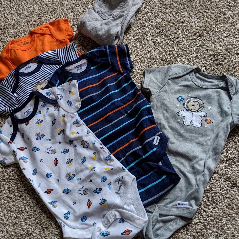Bundle of five NEW onesies‎ and pants