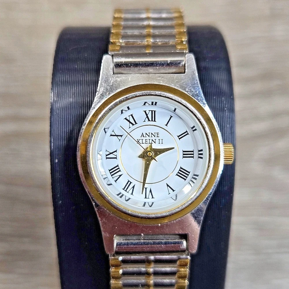 Anne Klein‎ II Two Tone Stainless Steel Women's Round Quartz Watch  6.5