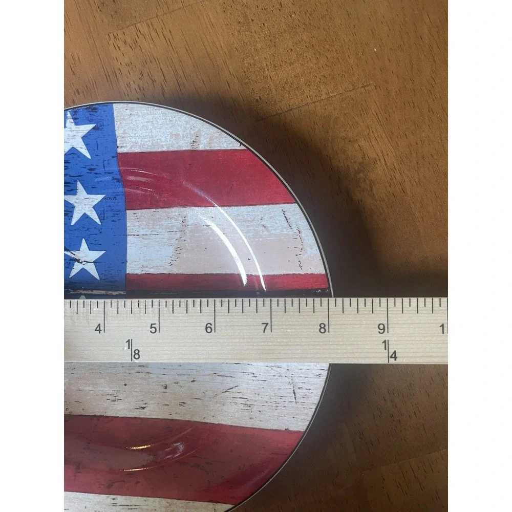 Vintage Warren Kimble Colonial Set Dinner & Salad Plates‎ & Bowl American Flag 2