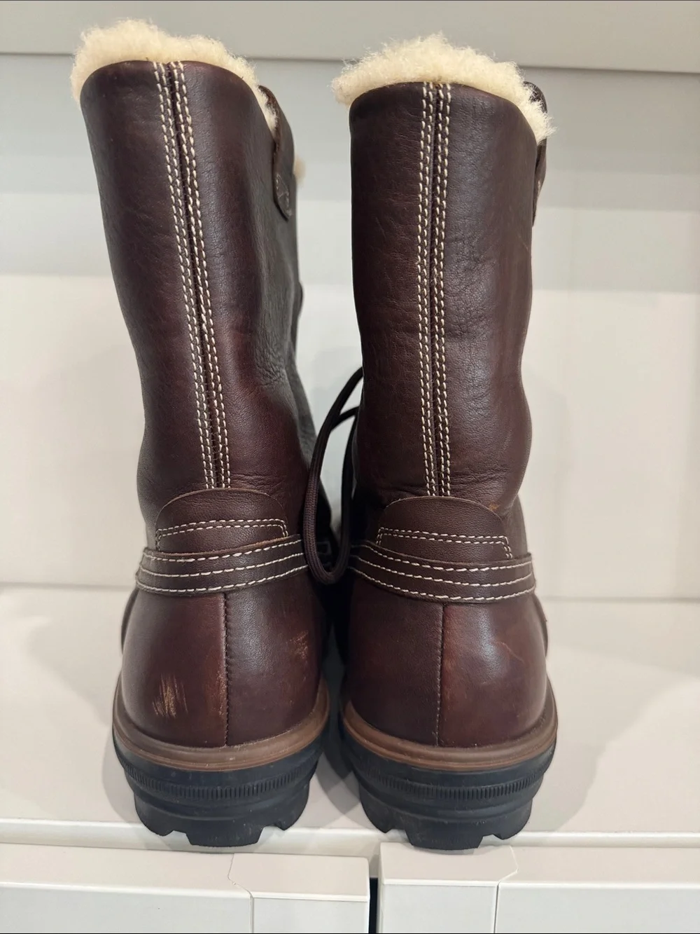 Cole Haan - Men's Brown Leather Lace-Up Winter Boots