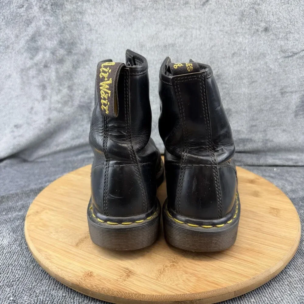 Dr. Martens 1460 Boots Mens Size 6 Black Leather Combat Lace Up Made In England