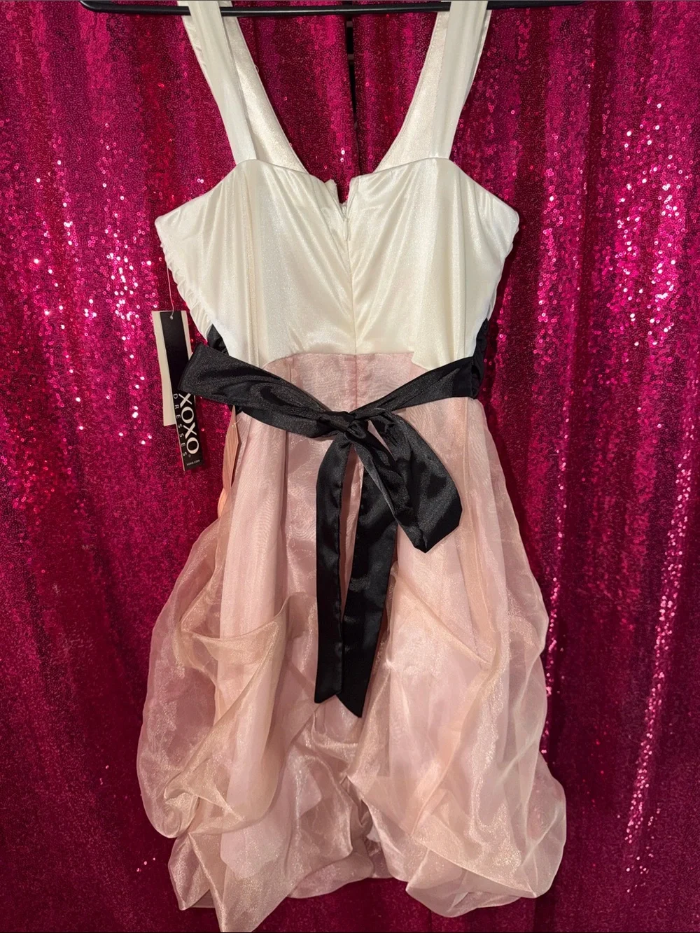 XOXO jeweled finish ruched