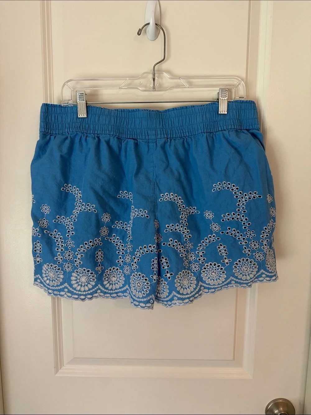 Blue eyelet shorts