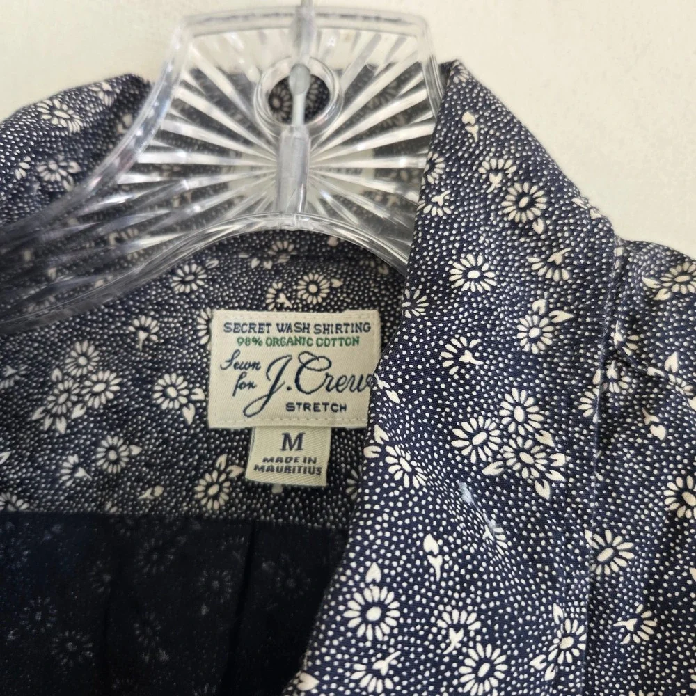 J Crew Mens Size M Floral Printed Long Sleeve Collared Button Front Casual Shirt