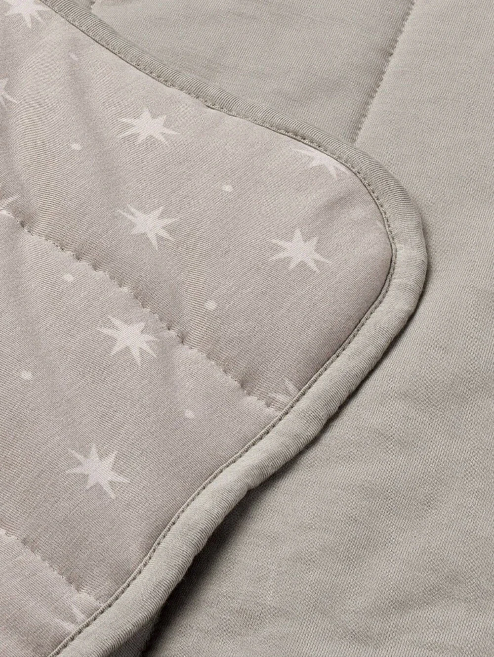 Cloud Island Bamboo Rayon Jersey Quilted Baby Blanket Gray Stars 30x40 NWT
