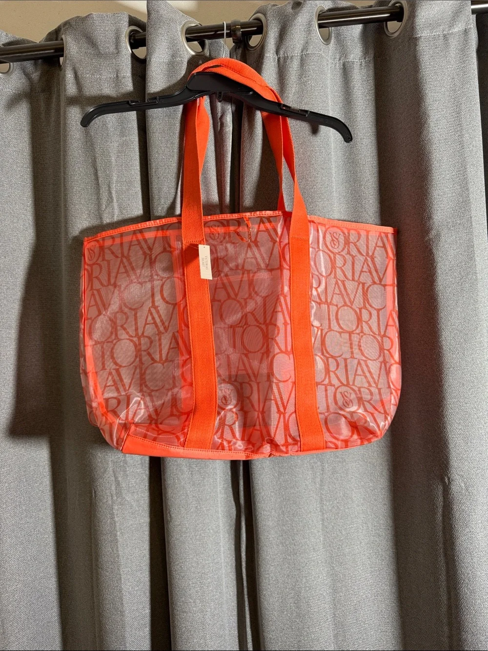 Victoria Secret Tote Bag in Bright Coral/Orange