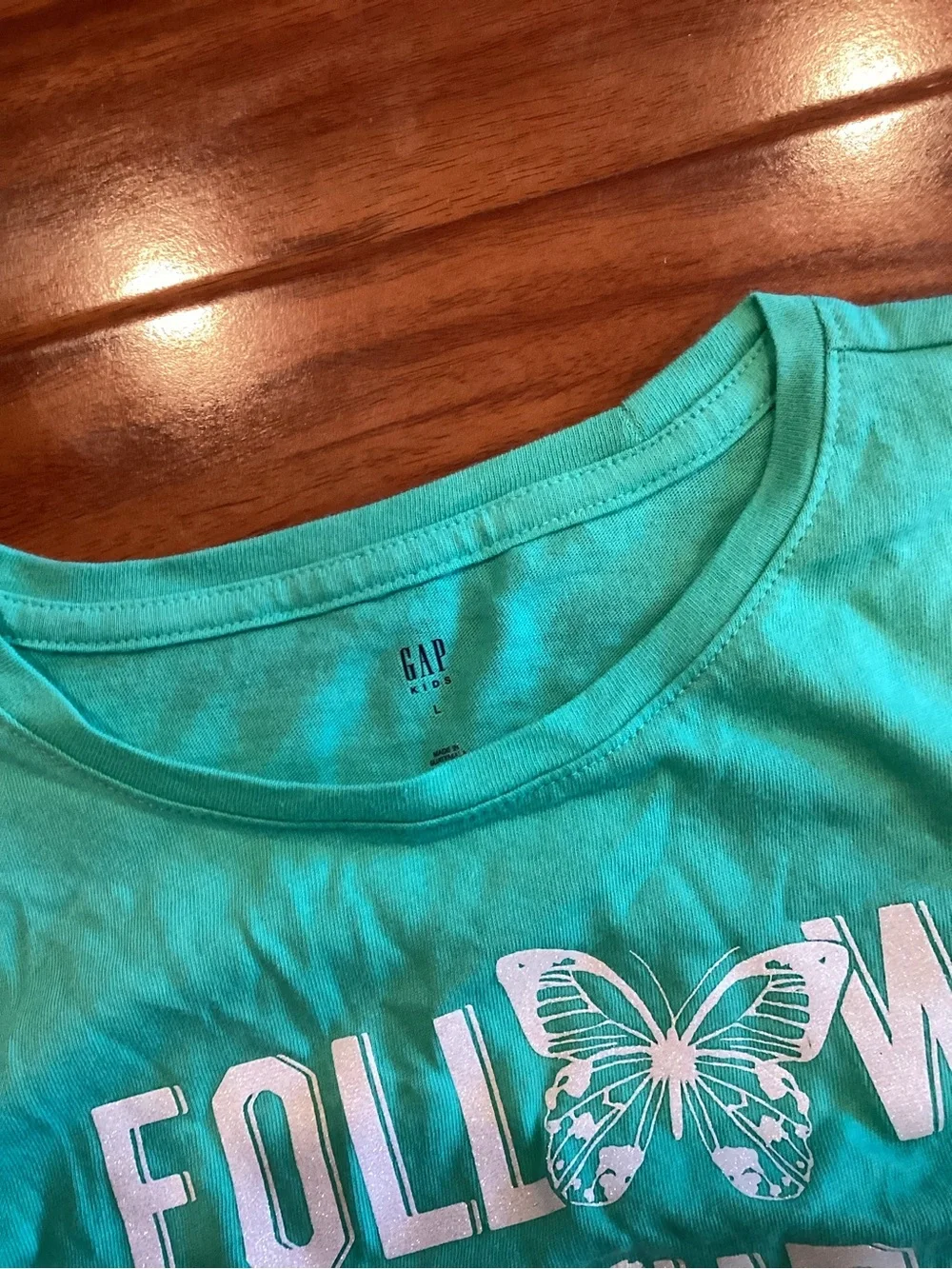 GAP Long Sleeve Tee in Teal Girls Size Large